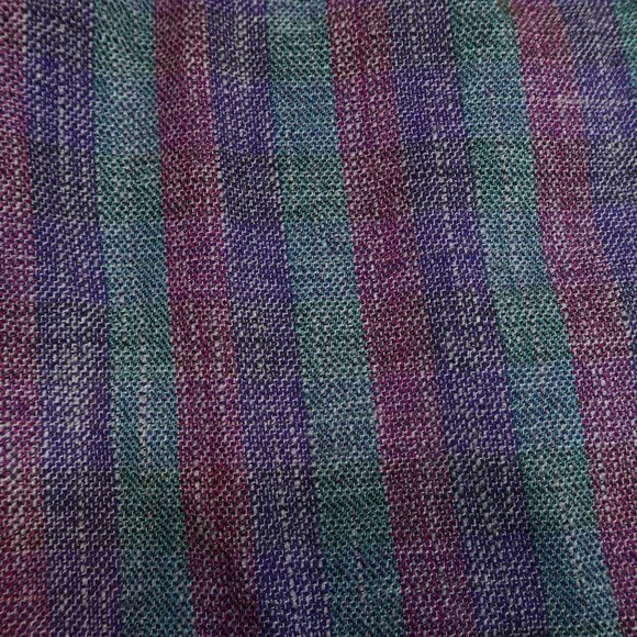 Vintage 60s Jewel Tone Rainbow Striped Wool Midi Skirt Size 8 Academia Preppy - Picture 4 of 8